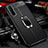 Soft Silicone Gel Leather Snap On Case Cover with Magnetic Finger Ring Stand for Oppo Reno3 Pro Black