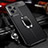 Soft Silicone Gel Leather Snap On Case Cover with Magnetic Finger Ring Stand for Realme GT2 Pro 5G Black