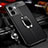 Soft Silicone Gel Leather Snap On Case Cover with Magnetic Finger Ring Stand for Realme Narzo 50 5G Black