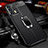 Soft Silicone Gel Leather Snap On Case Cover with Magnetic Finger Ring Stand for Realme Q3 Pro 5G Black