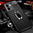 Soft Silicone Gel Leather Snap On Case Cover with Magnetic Finger Ring Stand for Realme V23 5G Black