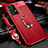 Soft Silicone Gel Leather Snap On Case Cover with Magnetic Finger Ring Stand for Samsung Galaxy A23 4G Red