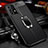 Soft Silicone Gel Leather Snap On Case Cover with Magnetic Finger Ring Stand for Samsung Galaxy A23 5G Black