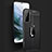 Soft Silicone Gel Leather Snap On Case Cover with Magnetic Finger Ring Stand for Samsung Galaxy S21 Plus 5G