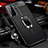 Soft Silicone Gel Leather Snap On Case Cover with Magnetic Finger Ring Stand for Samsung Galaxy S24 5G Black
