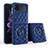 Soft Silicone Gel Leather Snap On Case Cover with Magnetic Finger Ring Stand for Samsung Galaxy Z Flip3 5G