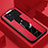 Soft Silicone Gel Leather Snap On Case Cover with Magnetic Finger Ring Stand for Vivo iQOO 9 Pro 5G Red