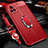 Soft Silicone Gel Leather Snap On Case Cover with Magnetic Finger Ring Stand for Vivo V20 Pro 5G