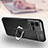 Soft Silicone Gel Leather Snap On Case Cover with Magnetic Finger Ring Stand for Vivo V25 5G