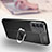 Soft Silicone Gel Leather Snap On Case Cover with Magnetic Finger Ring Stand for Vivo V27 Pro 5G