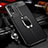 Soft Silicone Gel Leather Snap On Case Cover with Magnetic Finger Ring Stand for Vivo Y76s 5G