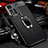 Soft Silicone Gel Leather Snap On Case Cover with Magnetic Finger Ring Stand for Xiaomi Mi 11i 5G (2022) Black