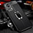 Soft Silicone Gel Leather Snap On Case Cover with Magnetic Finger Ring Stand for Xiaomi Mi 12 Lite NE 5G Black