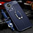 Soft Silicone Gel Leather Snap On Case Cover with Magnetic Finger Ring Stand for Xiaomi Mi 12 Lite NE 5G Blue