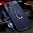 Soft Silicone Gel Leather Snap On Case Cover with Magnetic Finger Ring Stand for Xiaomi Mi 12 Pro 5G Blue