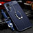Soft Silicone Gel Leather Snap On Case Cover with Magnetic Finger Ring Stand for Xiaomi Mi 12T Pro 5G Blue