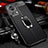 Soft Silicone Gel Leather Snap On Case Cover with Magnetic Finger Ring Stand for Xiaomi Mi 13 Lite 5G Black