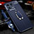 Soft Silicone Gel Leather Snap On Case Cover with Magnetic Finger Ring Stand for Xiaomi Mi 13 Pro 5G Blue