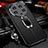 Soft Silicone Gel Leather Snap On Case Cover with Magnetic Finger Ring Stand for Xiaomi Mi 13 Ultra 5G Black