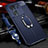 Soft Silicone Gel Leather Snap On Case Cover with Magnetic Finger Ring Stand for Xiaomi Mi 13T Pro 5G Blue