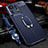 Soft Silicone Gel Leather Snap On Case Cover with Magnetic Finger Ring Stand for Xiaomi Mi Mix 4 5G Blue