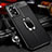 Soft Silicone Gel Leather Snap On Case Cover with Magnetic Finger Ring Stand for Xiaomi Poco X4 Pro 5G Black
