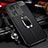 Soft Silicone Gel Leather Snap On Case Cover with Magnetic Finger Ring Stand for Xiaomi Redmi K60 Ultra 5G Black