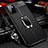 Soft Silicone Gel Leather Snap On Case Cover with Magnetic Finger Ring Stand for Xiaomi Redmi Note 10 5G Black