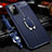 Soft Silicone Gel Leather Snap On Case Cover with Magnetic Finger Ring Stand for Xiaomi Redmi Note 10 5G Blue