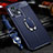 Soft Silicone Gel Leather Snap On Case Cover with Magnetic Finger Ring Stand for Xiaomi Redmi Note 11T Pro+ Plus 5G Blue