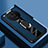 Soft Silicone Gel Leather Snap On Case Cover with Magnetic Finger Ring Stand PB1 for Oppo Find X7 Ultra 5G Blue