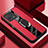 Soft Silicone Gel Leather Snap On Case Cover with Magnetic Finger Ring Stand PB1 for Xiaomi Mi 13 5G Red