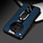 Soft Silicone Gel Leather Snap On Case Cover with Magnetic Finger Ring Stand PB2 for Oppo Find X7 5G Blue