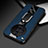 Soft Silicone Gel Leather Snap On Case Cover with Magnetic Finger Ring Stand PB2 for Oppo Find X7 Ultra 5G Blue