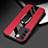 Soft Silicone Gel Leather Snap On Case Cover with Magnetic Finger Ring Stand PB2 for Vivo V27 5G Red