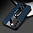 Soft Silicone Gel Leather Snap On Case Cover with Magnetic Finger Ring Stand PB2 for Vivo V27 Pro 5G Blue