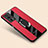 Soft Silicone Gel Leather Snap On Case Cover with Magnetic Finger Ring Stand PB2 for Xiaomi Poco F5 Pro 5G Red