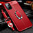 Soft Silicone Gel Leather Snap On Case Cover with Magnetic Finger Ring Stand S01 for OnePlus 8T 5G