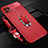Soft Silicone Gel Leather Snap On Case Cover with Magnetic Finger Ring Stand S01 for Oppo A53 5G Red