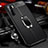 Soft Silicone Gel Leather Snap On Case Cover with Magnetic Finger Ring Stand S01 for Oppo A91 Black