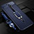 Soft Silicone Gel Leather Snap On Case Cover with Magnetic Finger Ring Stand S01 for Oppo Reno2 Z Blue