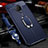 Soft Silicone Gel Leather Snap On Case Cover with Magnetic Finger Ring Stand S01 for Vivo Nex 3S Blue