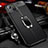 Soft Silicone Gel Leather Snap On Case Cover with Magnetic Finger Ring Stand S02 for Apple iPhone 15