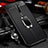 Soft Silicone Gel Leather Snap On Case Cover with Magnetic Finger Ring Stand S02 for Oppo Reno Ace Black