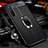 Soft Silicone Gel Leather Snap On Case Cover with Magnetic Finger Ring Stand S02 for Oppo Reno3 Black