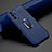 Soft Silicone Gel Leather Snap On Case Cover with Magnetic Finger Ring Stand S02 for Samsung Galaxy S22 Plus 5G Blue