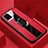 Soft Silicone Gel Leather Snap On Case Cover with Magnetic Finger Ring Stand S02 for Vivo V20 Pro 5G Red