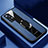 Soft Silicone Gel Leather Snap On Case Cover with Magnetic Finger Ring Stand S02 for Xiaomi Mi 12S 5G Blue