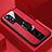 Soft Silicone Gel Leather Snap On Case Cover with Magnetic Finger Ring Stand S02 for Xiaomi Mi 12X 5G Red