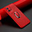 Soft Silicone Gel Leather Snap On Case Cover with Magnetic Finger Ring Stand S03 for Vivo iQOO 8 5G Red